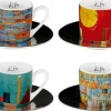 Ars mundi Geschirr & Gläser|Keramik & Gläser<4 Espressotassen mit Künstlermotiven im Set nach Klee