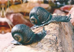 Ars mundi Alle Skulpturen|Garten<2 Schnecken-Skulpturen im Set aus Bronze