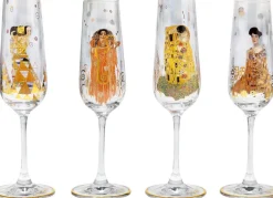 Ars mundi Keramik & Gläser<4 Sektgläser im Set, nach Gustav Klimt