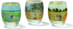 Ars mundi Kerzen & Raumdüfte|Keramik & Gläser<3 Teelichtgläser mit Künstlermotiven im Set nach Claude Monet