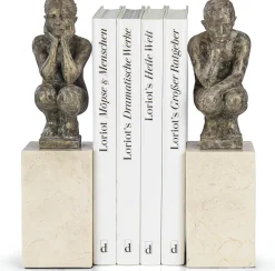 Ars mundi Dekoration & Vasen|Alle Skulpturen<Angeles Anglada: Skulpturenpaar / Buchstützen »Boy and Girl«, Kunstguss Steinoptik