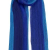 Ulrike Isensee DS Baumwolle & Leinen<Breiter Schal aus blauem Leinen