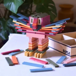 Kinder KAPLA Holzspielzeug|Konstruieren & Experimentieren<Bunte Holzbausteine 100er Kasten