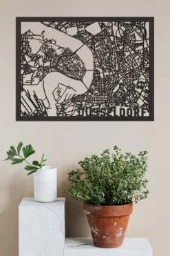 City Shapes Wandbilder & Wanddekoration<Citymap »Düsseldorf« aus Holz