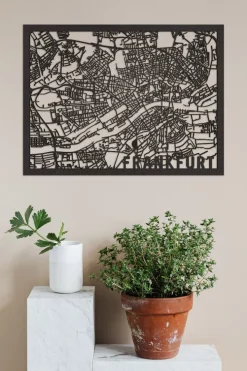 City Shapes Wandbilder & Wanddekoration<Citymap »Frankfurt« aus Holz