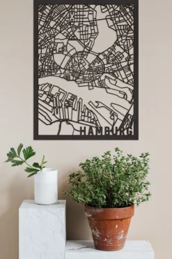 City Shapes Wandbilder & Wanddekoration<Citymap »Hamburg« aus Holz