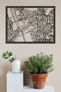 City Shapes Wandbilder & Wanddekoration<Citymap »Leipzig« aus Holz