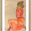 Ars mundi Alle Werke<Egon Schiele: Bild »Kniende in orange-rotem Kleid«, 1910