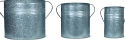 Garden Trading Gartenhelfer|Dekoration & Vasen<3er-Set Pflanztöpfe aus verzinktem Stahl
