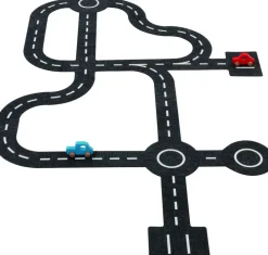 Kinder GOKI Textilien<Filz-Spielstraße mit 2 Fahrzeugen