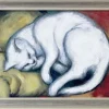 Ars mundi Alle Werke<Franz Marc: Bild »Die weiße Katze« (Kater auf gelbem Kissen) (1912),