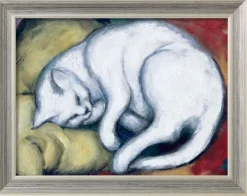 Ars mundi Alle Werke<Franz Marc: Bild »Die weiße Katze« (Kater auf gelbem Kissen) (1912),