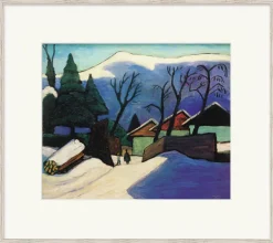 Ars mundi Alle Werke<Gabriele Münter: Bild »Drei Häuser im Schnee« (1933), gerahmt
