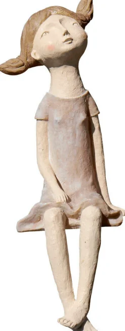 Ars mundi Garten<Gartenskulpturen »Kantenhocker-Mädchen«