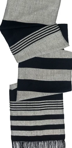 Ulrike Isensee DS Seide<Gewebter Seidenschal Schwarz und Weiß