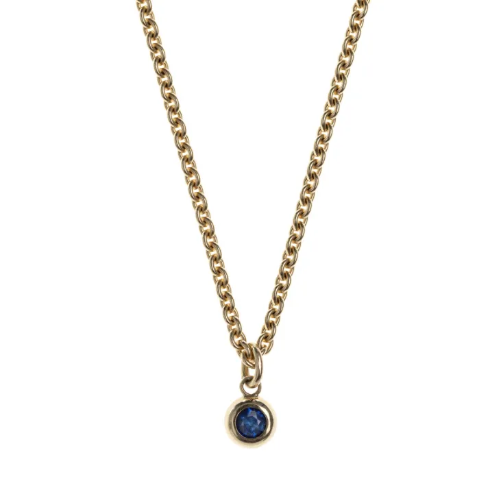 Anke Gralfs Goldschmiedeschmuck<Goldanhänger mit Saphir (Blau)