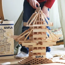 Kinder KAPLA Holzspielzeug|Konstruieren & Experimentieren<Holzbausteine 280er Kasten, Starterset mit Buch