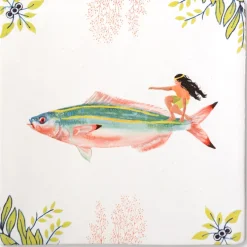 StoryTiles Wandbilder & Wanddekoration<Keramikfliese »Auf den Wellen reiten«