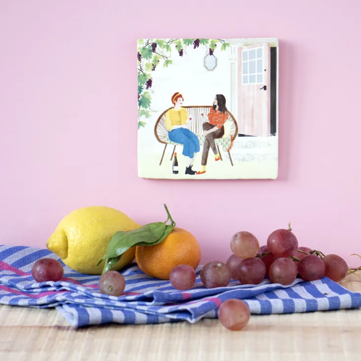 StoryTiles Wandbilder & Wanddekoration<Keramikfliese »Zeit für Wein«
