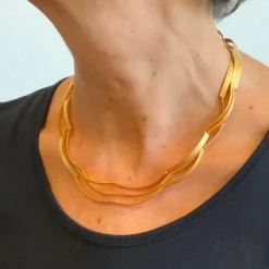 Franziska Rappold Goldschmiedeschmuck<Kette »Bogen«, goldplattiert