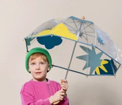 ANATOLE Regenschirme<Kinder Regenschirm »Svalbard«, Blau Gelbe Wolke