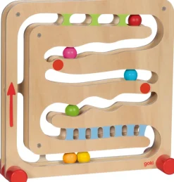 Kinder GOKI Holzspielzeug<Kugelbahn mit Fingerfahrstuhl