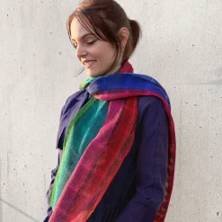 Ulrike Isensee DS Baumwolle & Leinen<Leinenschal buntgestreift