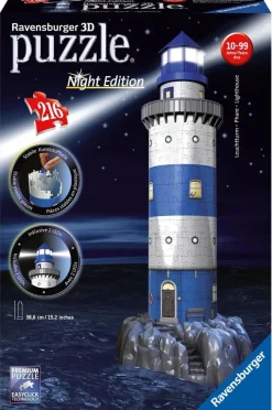 Kinder ZEIT Buchhandlung Puzzle Für Kinder|Puzzle Für Erwachsene<Leuchtturm bei Nacht. 3D-Puzzle 216 Teile