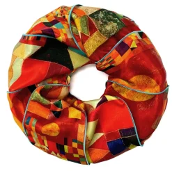 Ulrike Isensee DS Seide|Künstlertücher<Loopschal nach Paul Klees »Burg und Sonne«