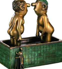 Ars mundi Bronze<Loriot: Skulptur »Herren im Bad«