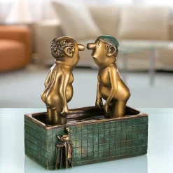 Ars mundi Bronze<Loriot: Skulptur »Herren im Bad«