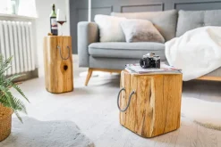 Blockmanufaktur Beistelltische<Niedriger Eichen-Beistelltisch