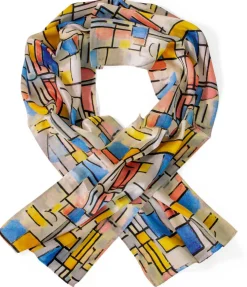 Ars mundi Künstlertücher<Piet Mondrian: ​Seidenschal »Composition in Oval with Color Planes 1«
