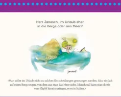 ZEITmagazin Geschenkbücher<Postkartenaufsteller »Herr Janosch, wie wird man bei der Arbeit glücklich?«