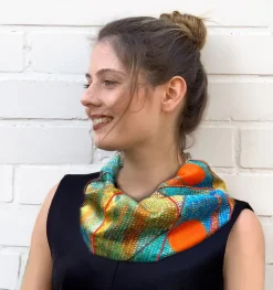 Ulrike Isensee DS Seide|Künstlertücher<Rundschal nach Paul Klee »Ad Parnassum«