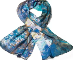 Ars mundi Seide|Künstlertücher<Seidenschal »Gelbe Seerosen und Agapanthus« nach Claude Monet