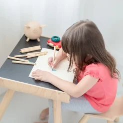 Kinder Plan Toys Möbel<Tisch mit Stuhl schwarz