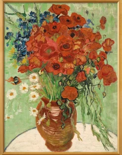 Ars mundi Alle Werke<Vincent van Gogh: Bild »Stillleben, Vase mit Gänseblümchen und Mohn« (1890), gerahmt