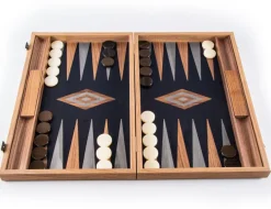 Kinder MANOPOULOS Spiele & Puzzle|Spiele Für Erwachsene<Walnuss-Backgammon mit Schwarzeiche und grauen Intarsien