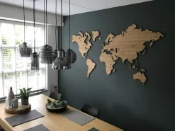 City Shapes Wandbilder & Wanddekoration<Weltkarte aus Eichenholz
