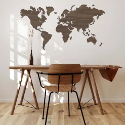 City Shapes Wandbilder & Wanddekoration<Weltkarte aus Nussbaum