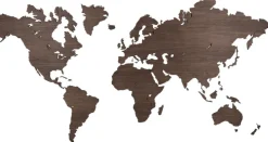 City Shapes Wandbilder & Wanddekoration<Weltkarte aus Nussbaum