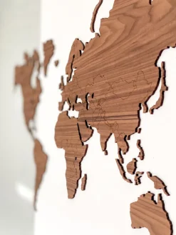 City Shapes Wandbilder & Wanddekoration<Weltkarte aus Nussbaum