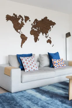City Shapes Wandbilder & Wanddekoration<Weltkarte aus Nussbaum