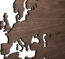 City Shapes Wandbilder & Wanddekoration<Weltkarte aus Nussbaum