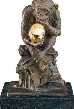 Ars mundi Alle Skulpturen|Bronze<Wolfgang Hugo Rheinhold: »Affe mit Schädel«, 1892-93
