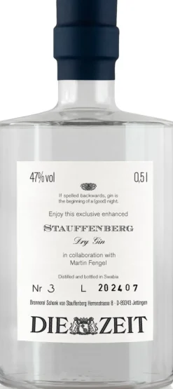 Stauffenberg-Edelbrand Sondereditionen|Gin & Vodka<ZEIT-Sonderedition Gin »Stauffenberg«